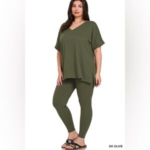 🆕 Zenana PLUS BRUSHED DTY MICROFIBER LOUNGEWEAR SET